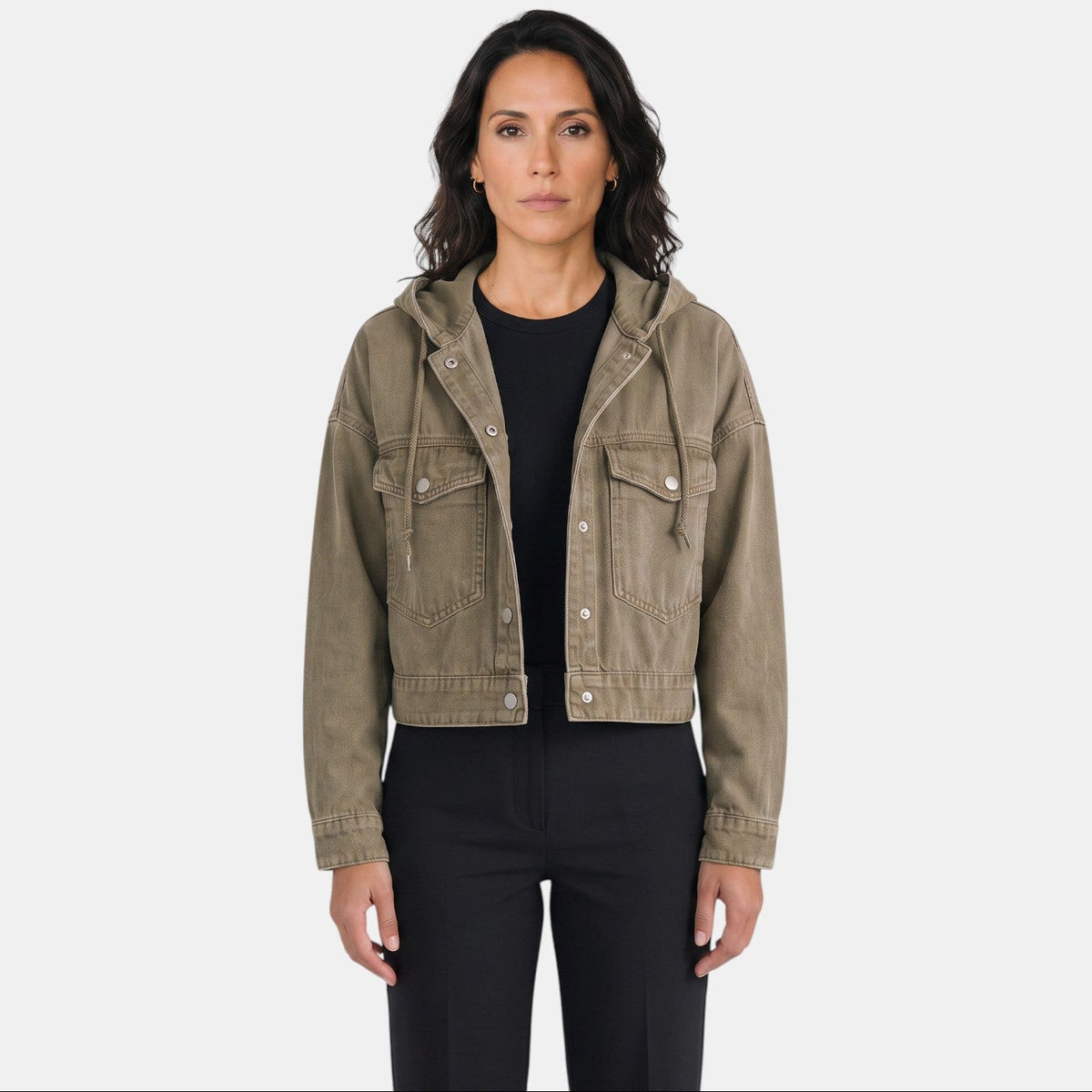 Premium Women's Denim Jacket with Hood