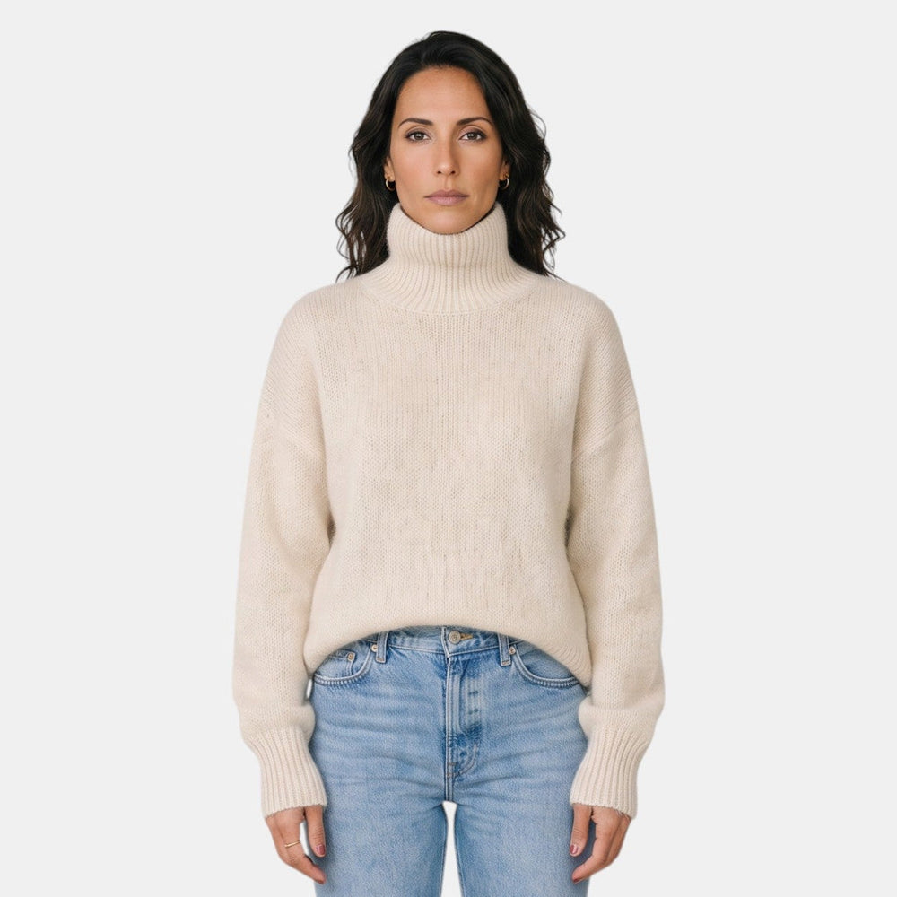 Premium Women's Turtleneck Jumper – Elegant 100% Cashmere