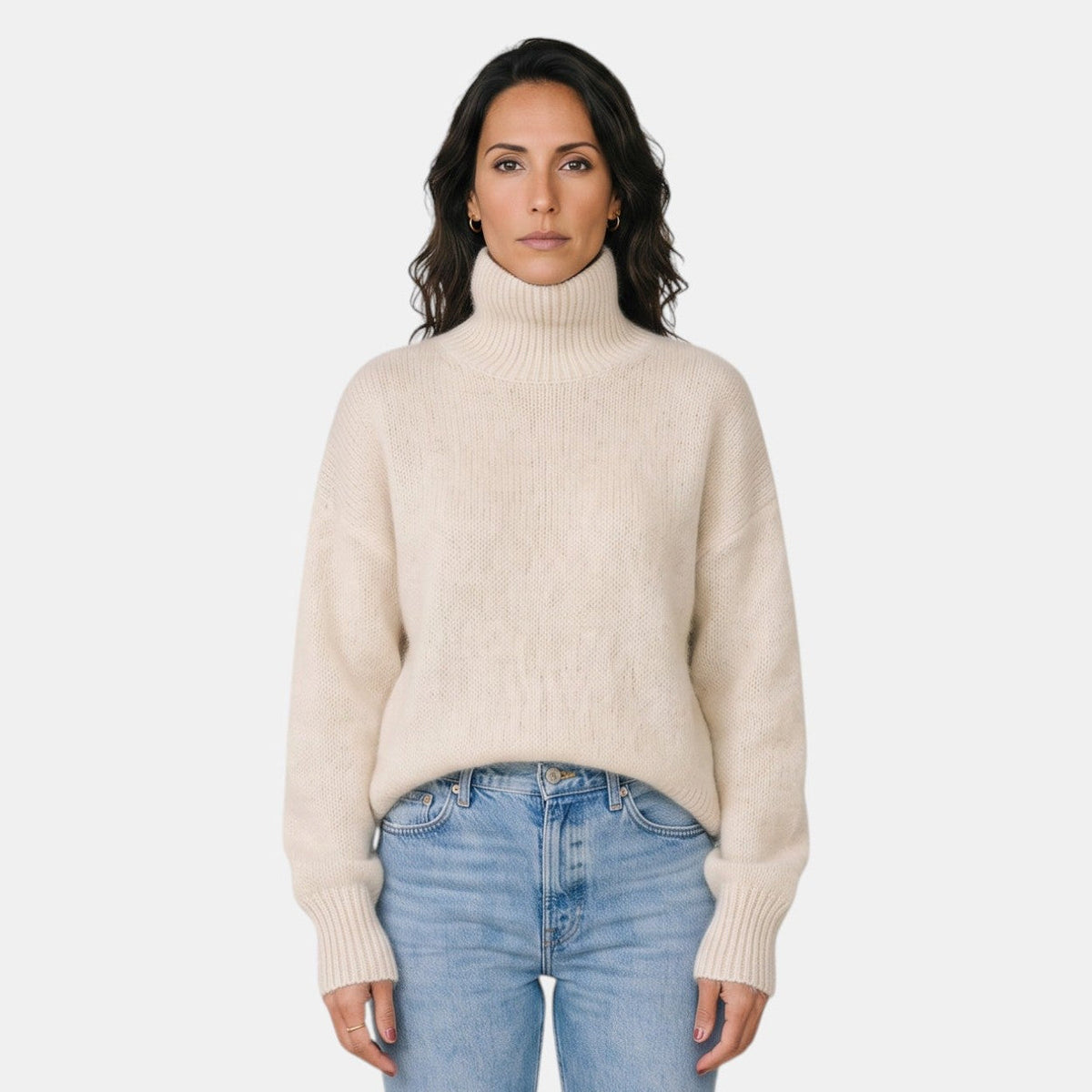 Premium Women's Turtleneck Jumper – Elegant 100% Cashmere