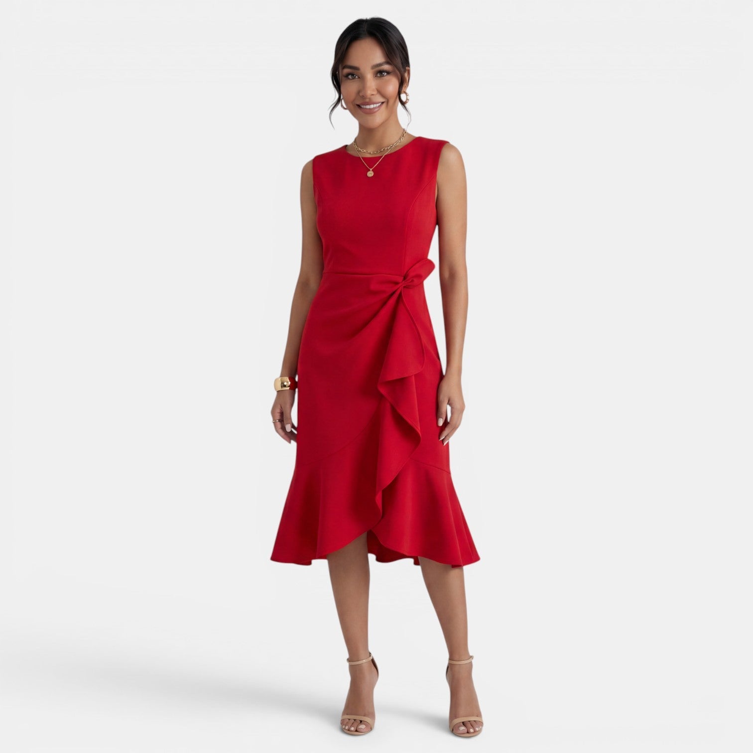 Women's Elegant Fitted Midi Dress