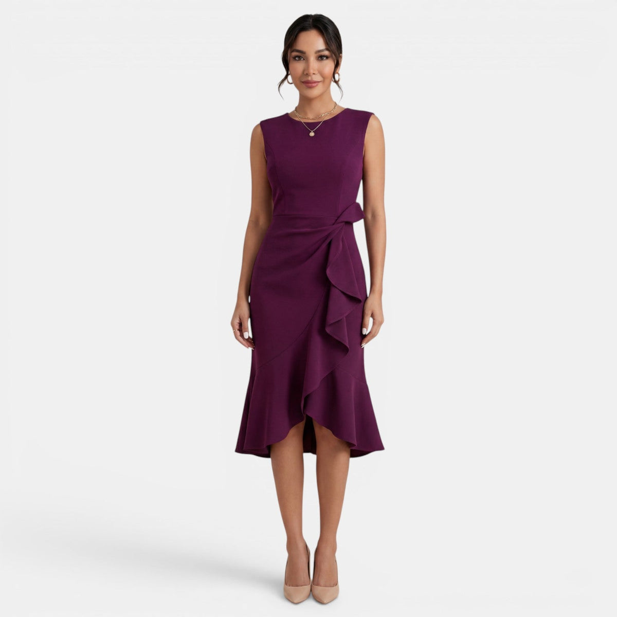 Women's Elegant Fitted Midi Dress