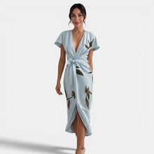 Women's Floral Wrap Midi Dress