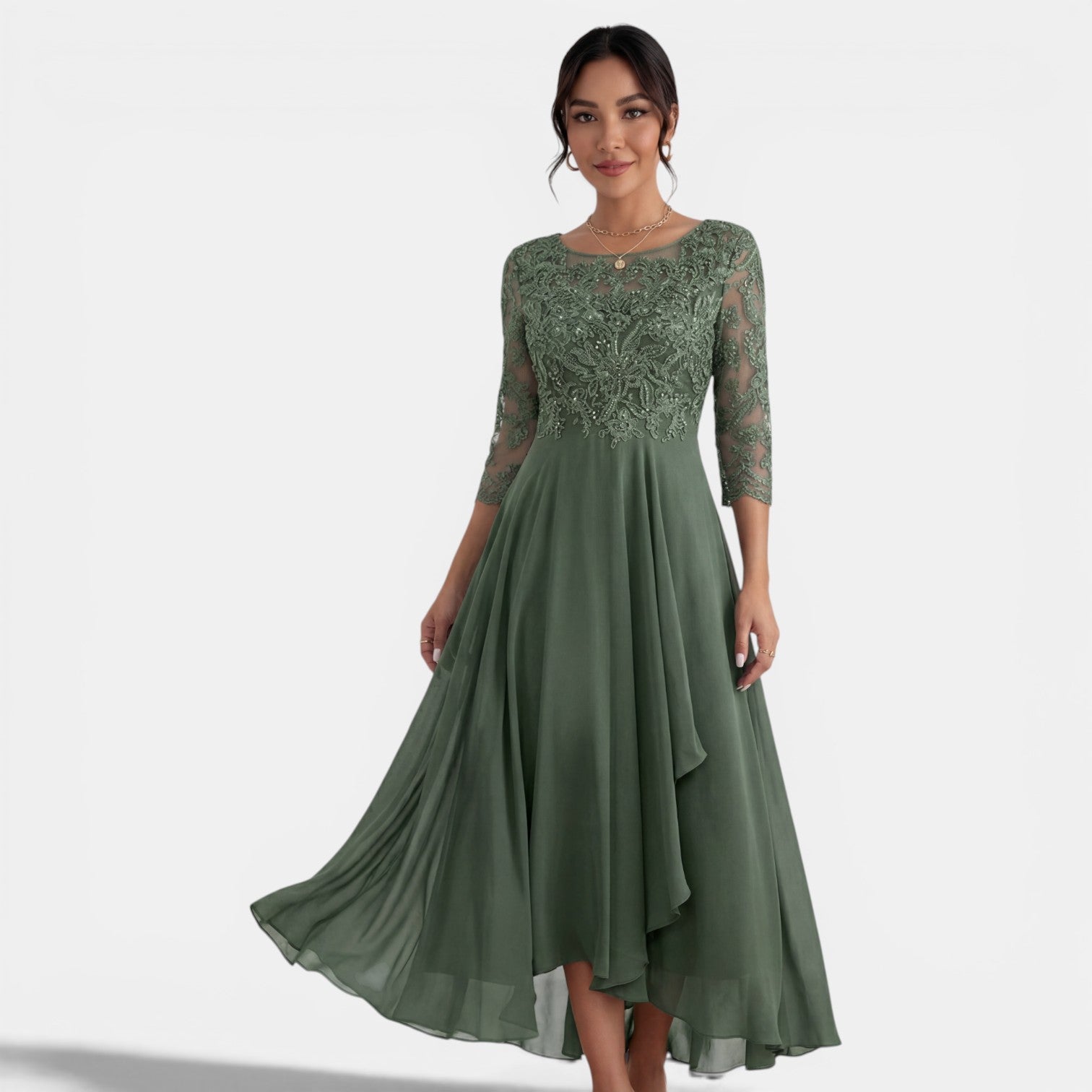 Women's Chiffon and Lace Party Dress