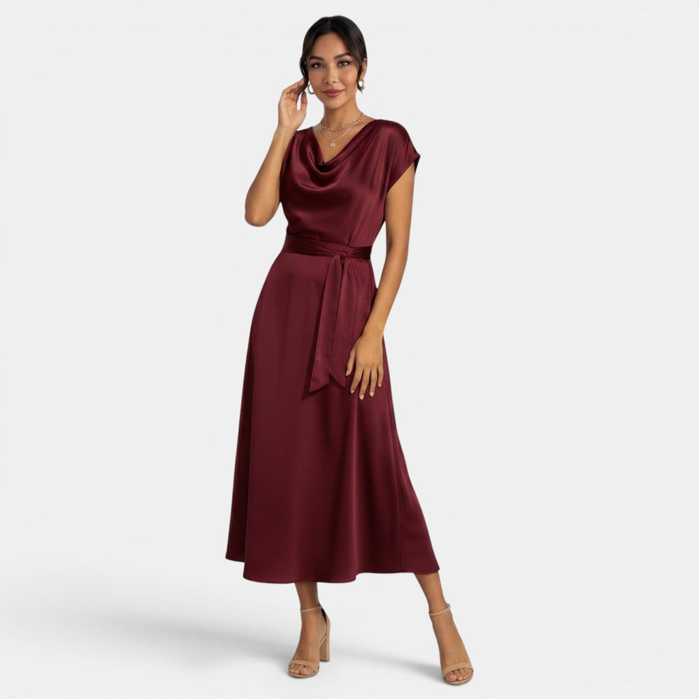 Women's Elegant Silk Midi Dress
