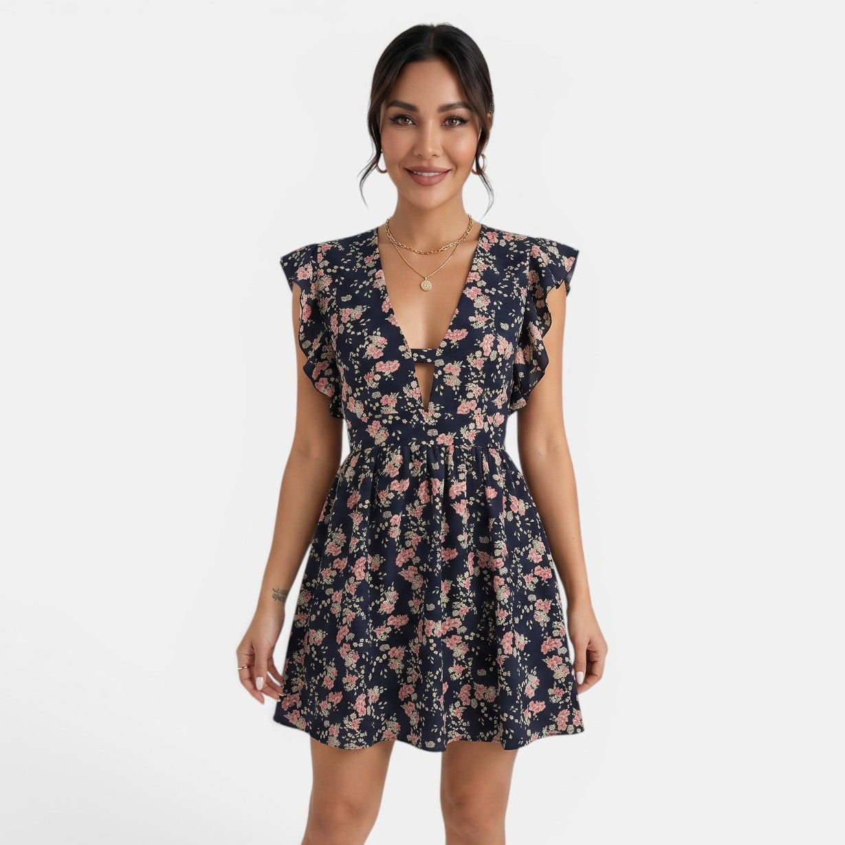 Women's Floral V-Neck Dress