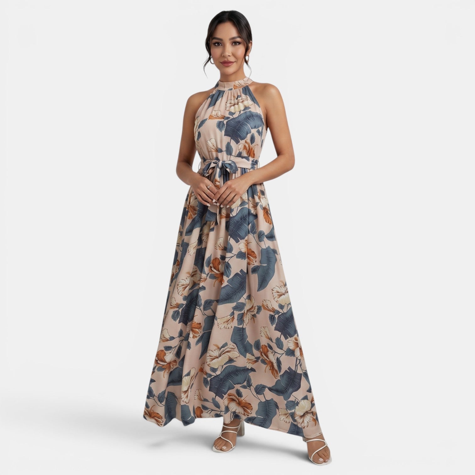 Long Boho High-Waisted Dress