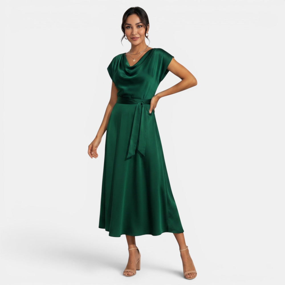 Women's Elegant Silk Midi Dress