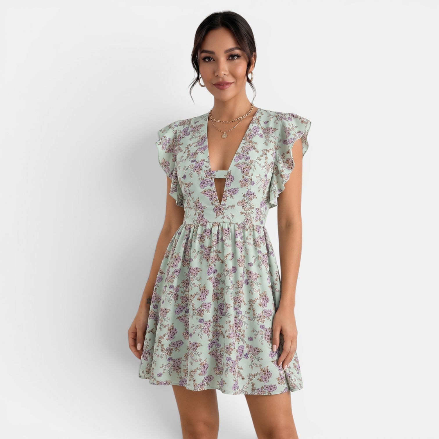 Women's Floral V-Neck Dress