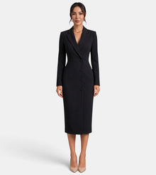 Premium White Women's Midi Blazer Dress