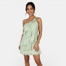 Women's Mini Halter Dress – Asymmetrical Ruffle Bodycon Dress for Summer