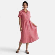 Casual Striped Loose Cotton Linen Dress