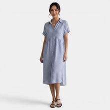 Casual Striped Loose Cotton Linen Dress