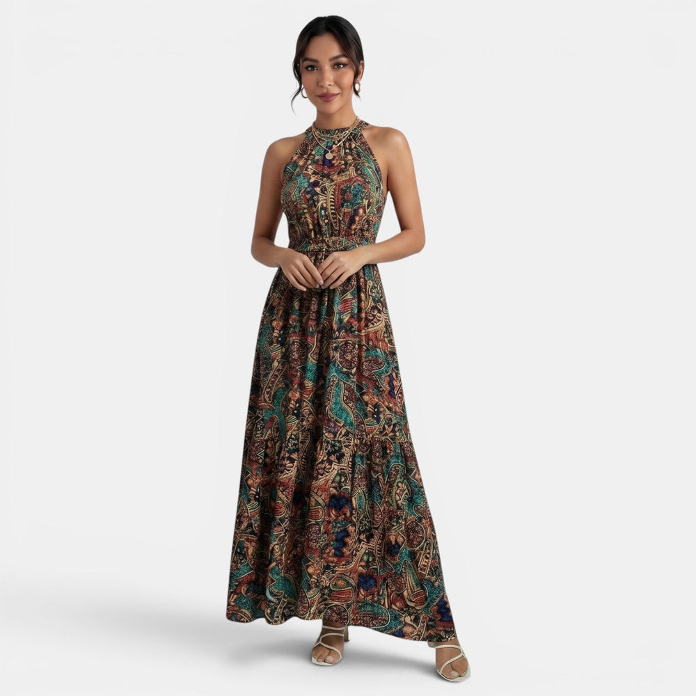 Long Boho High-Waisted Dress