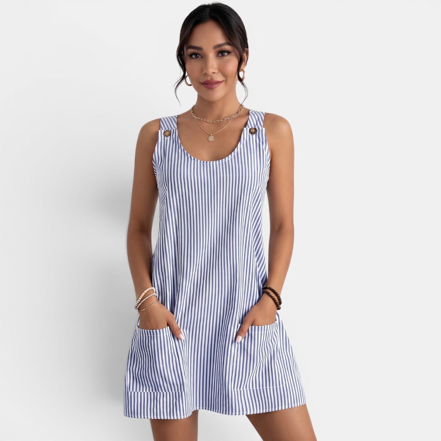 Women's Striped Short Dress