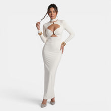 Elegant Solid Color Cut-Out Bodycon Maxi Dress for Women