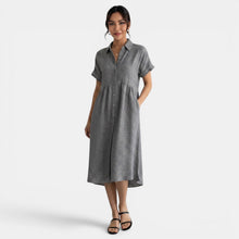 Casual Striped Loose Cotton Linen Dress