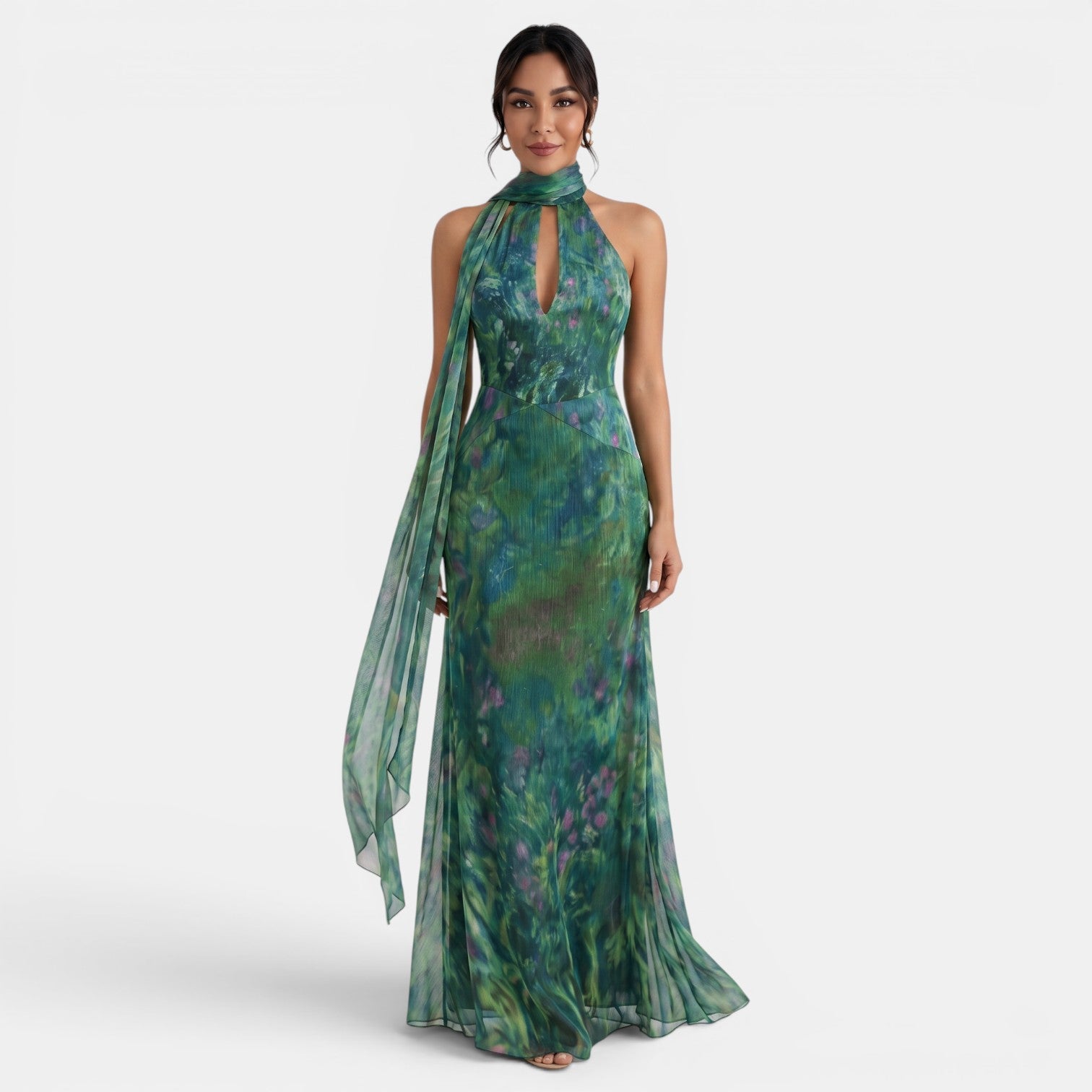 Women's Elegant Halter Maxi Dress
