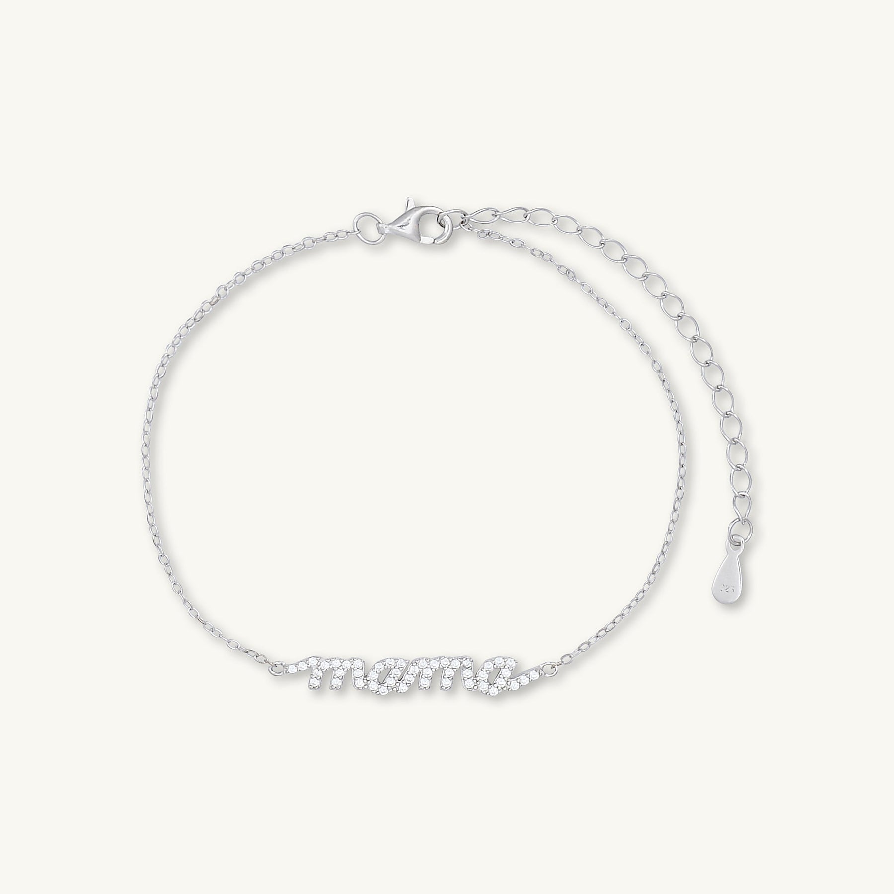 Mama Nameplate Sapphire Chain Bracelet