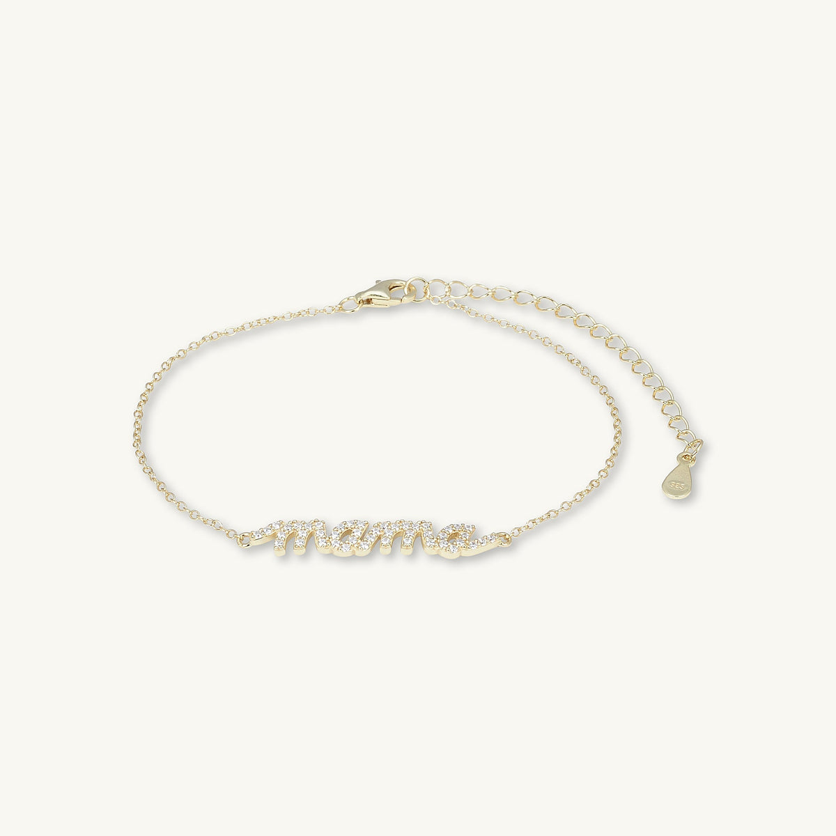 Mama Nameplate Sapphire Chain Bracelet