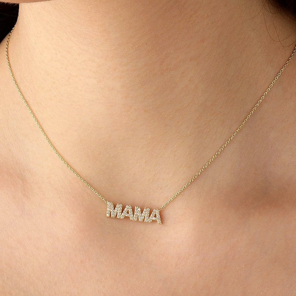 MAMA Pave Block Name Necklace