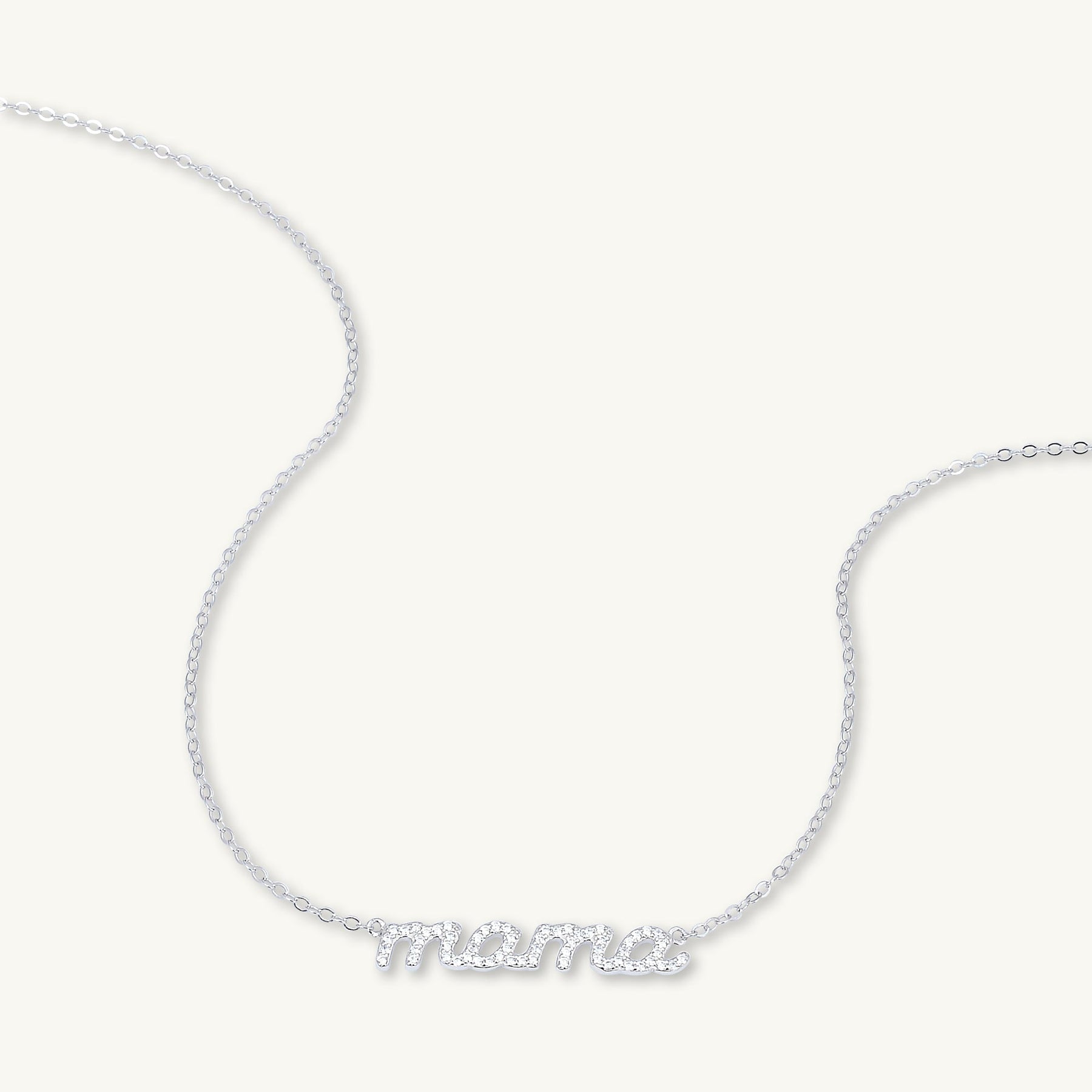 MAMA Sapphire Nameplate Necklace