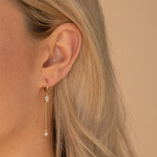 Marquise Sapphire Drop Huggie Earrings