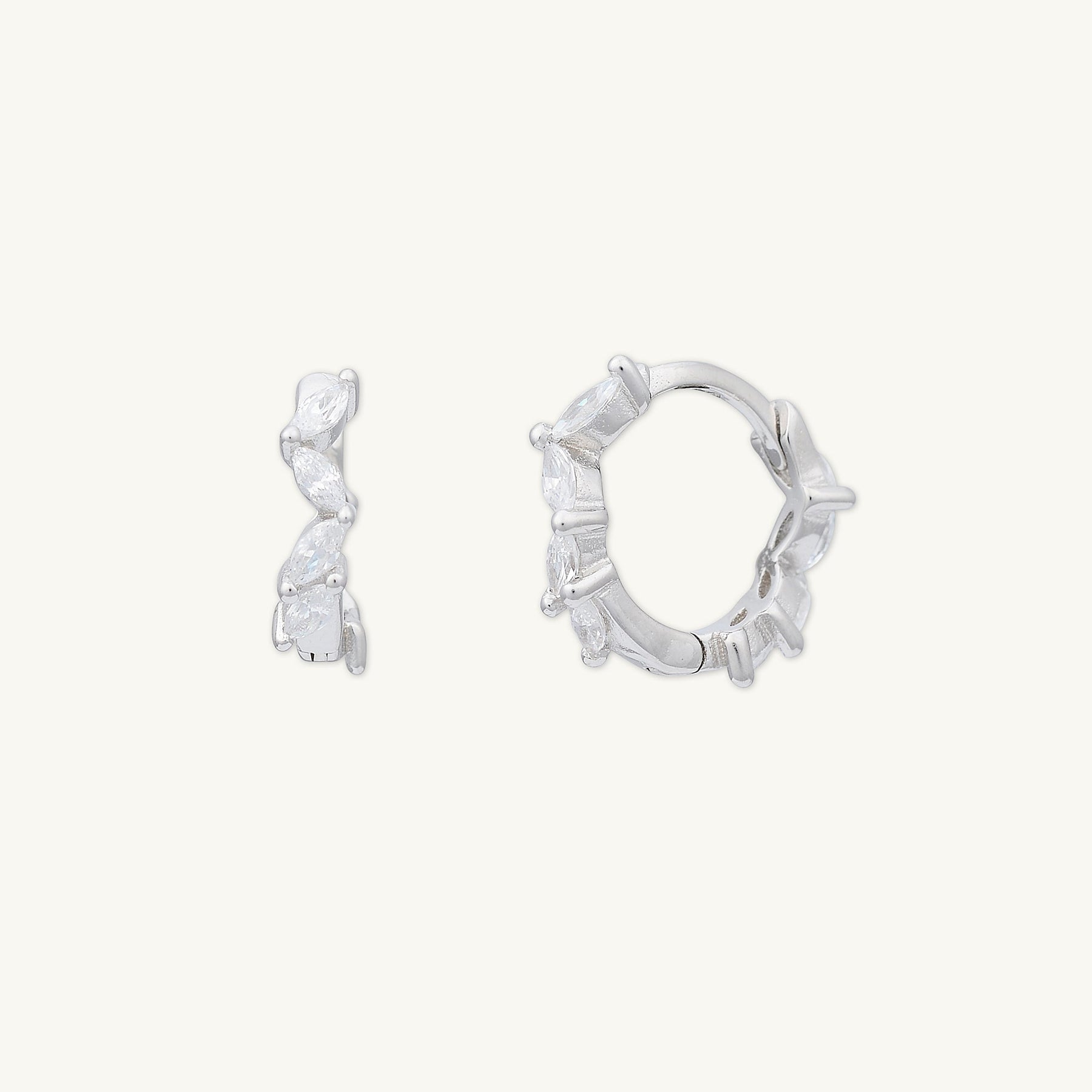 Marquise Sapphire Huggie Earrings