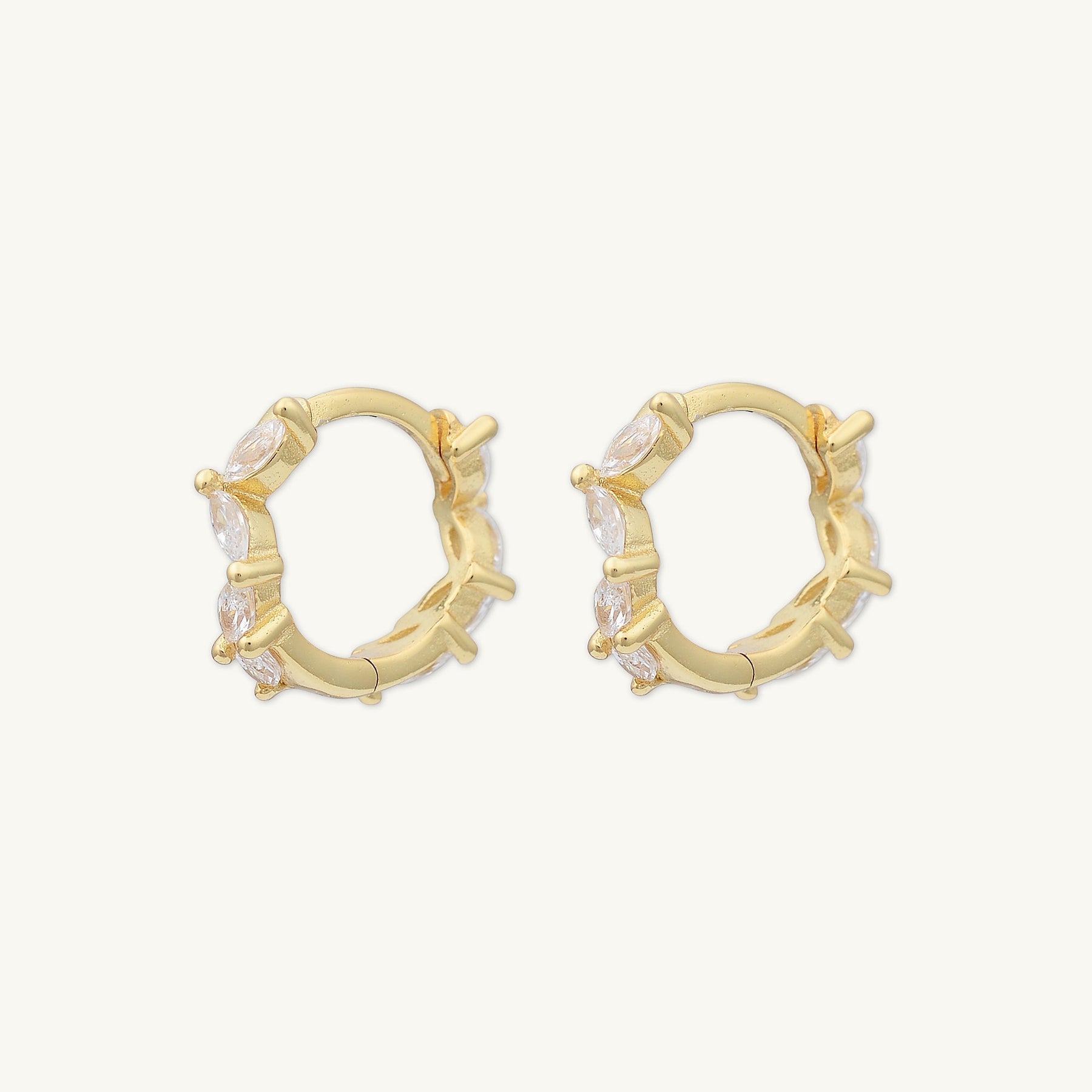 Marquise Sapphire Huggie Earrings