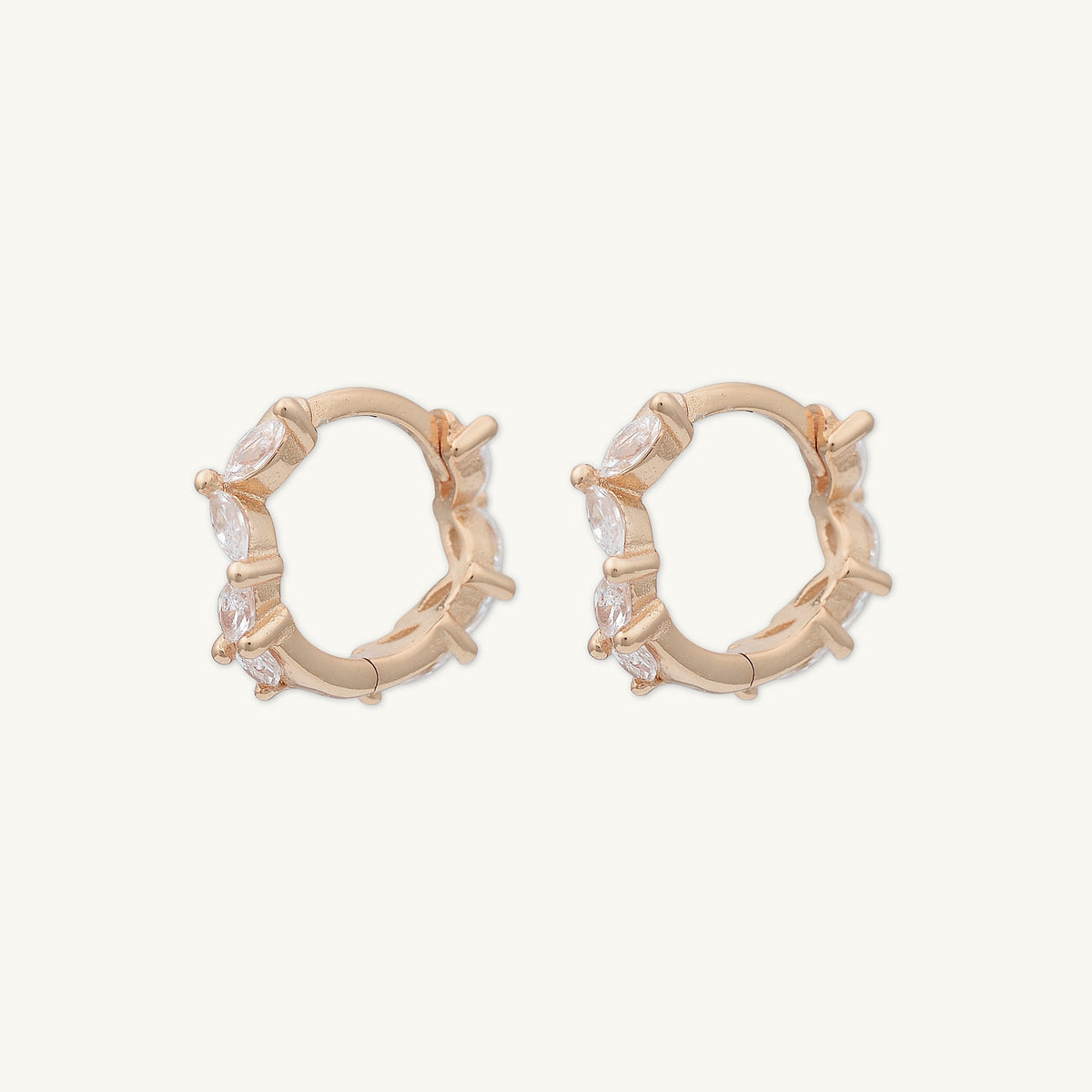 Marquise Sapphire Huggie Earrings
