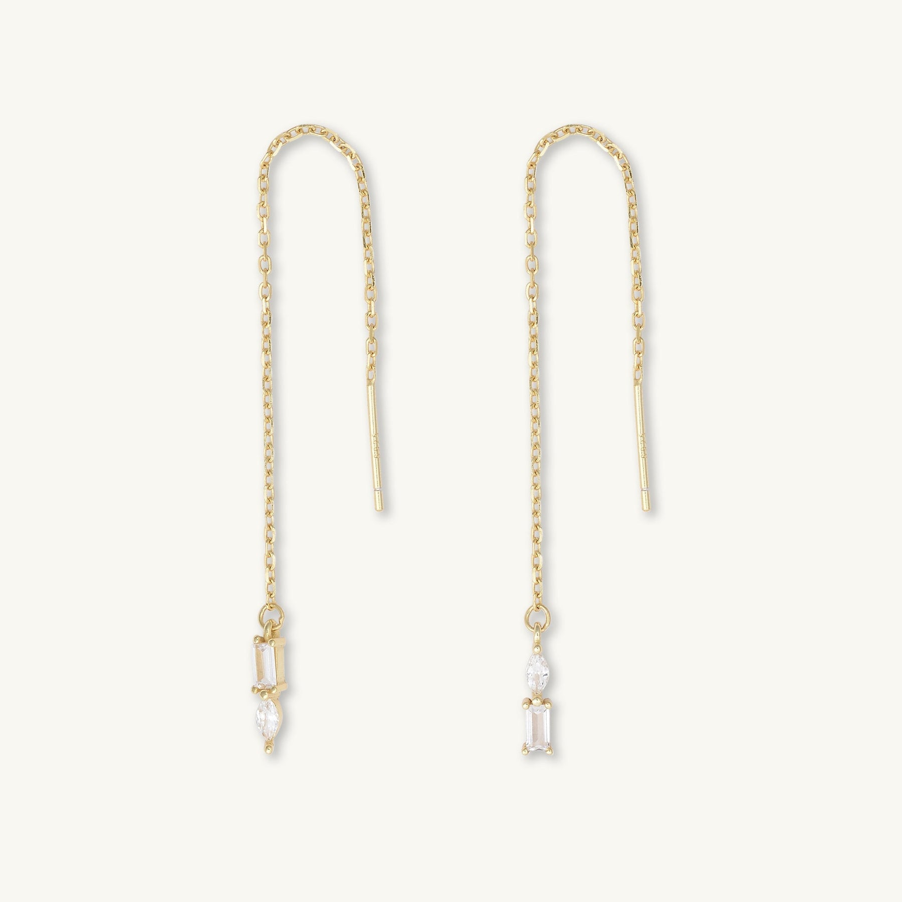 Marquise Sapphire Threader Earrings