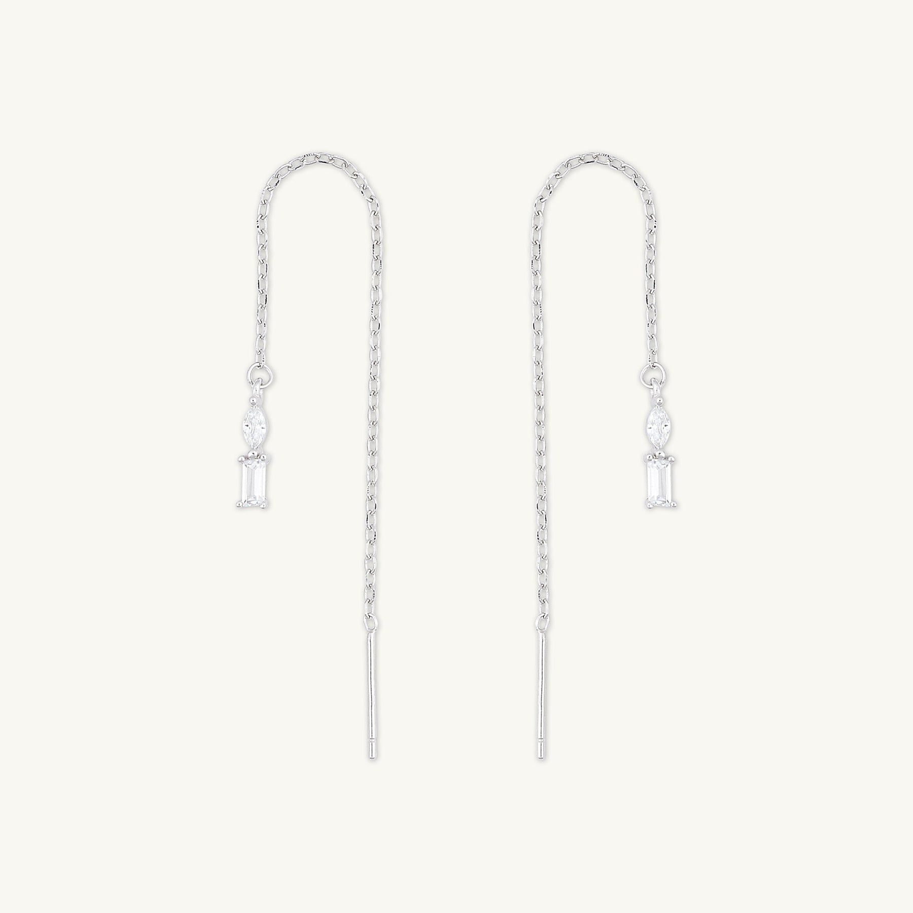 Marquise Sapphire Threader Earrings