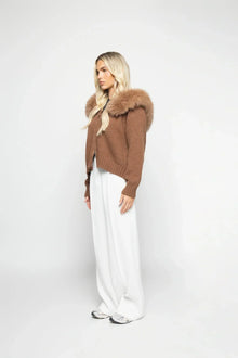 Janelle Women's Jacket – Elegant Wool Jacket with Fur-Lined Hood