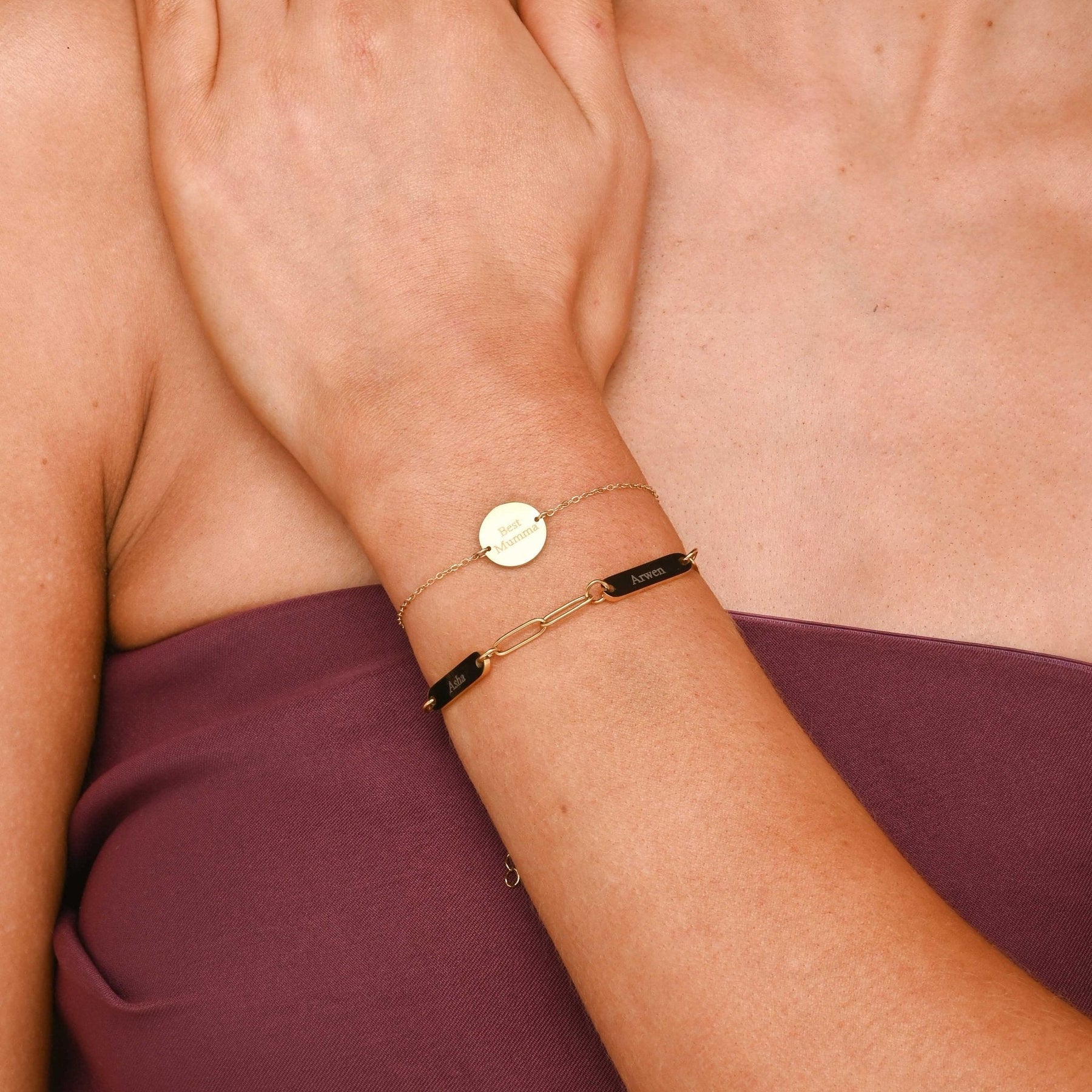 Medallion Disc Engraved Personalised Bracelet