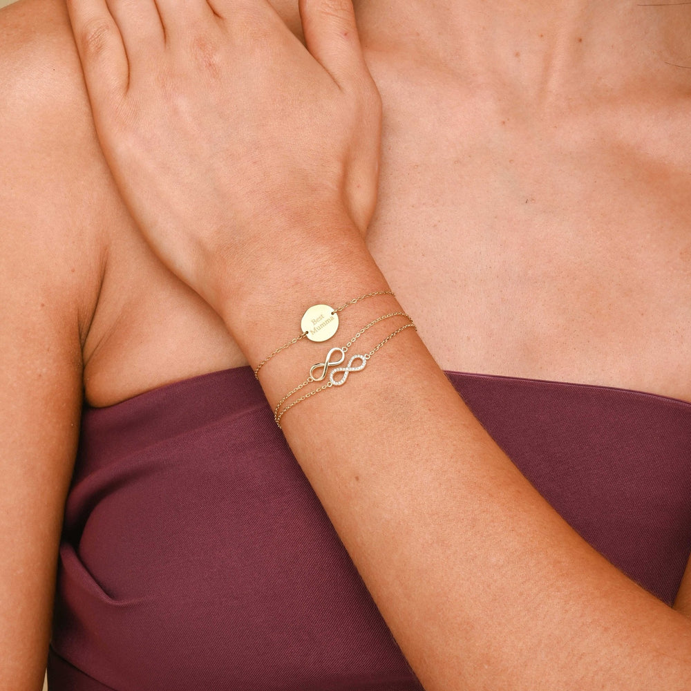 Medallion Disc Engraved Personalised Bracelet