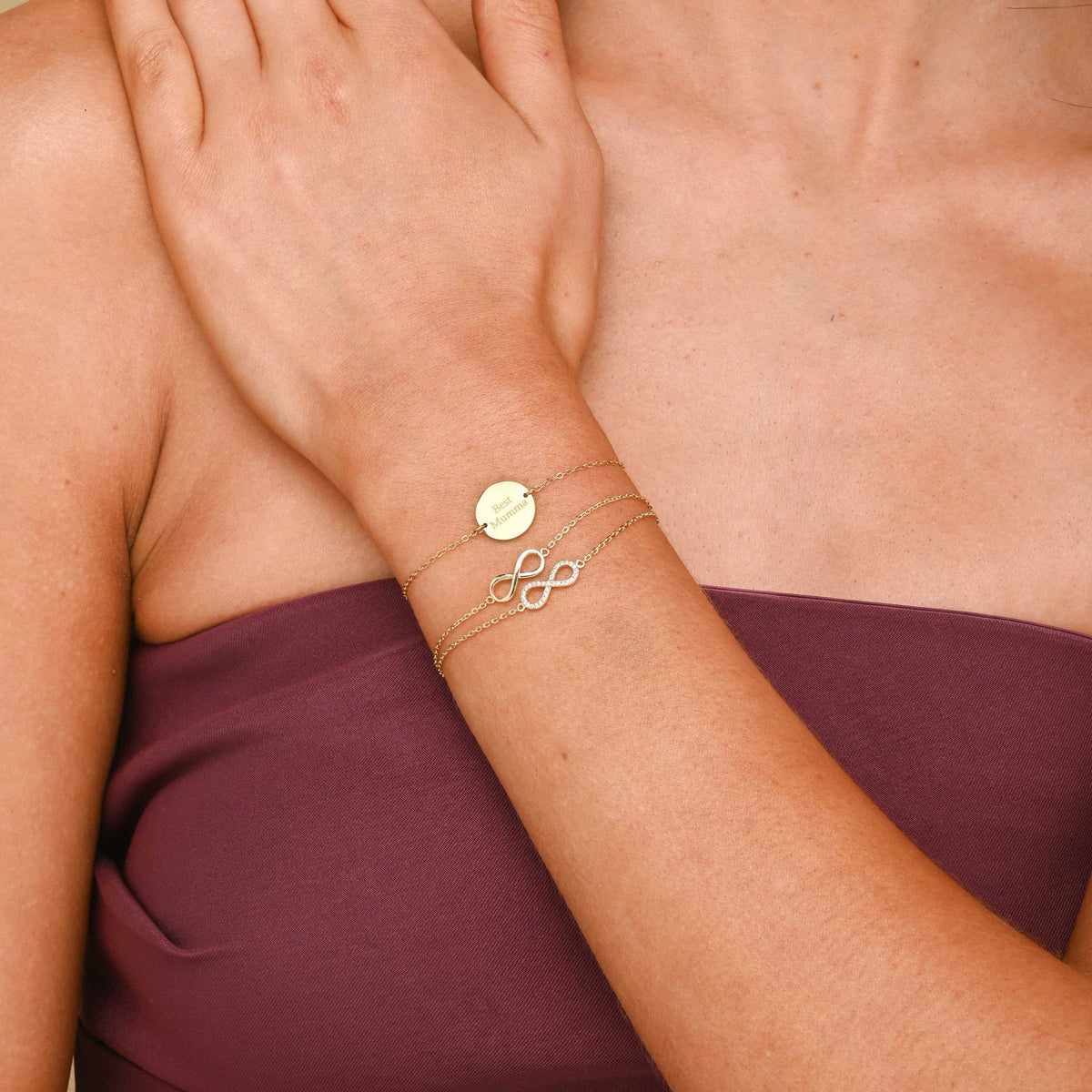 Medallion Disc Engraved Personalised Bracelet
