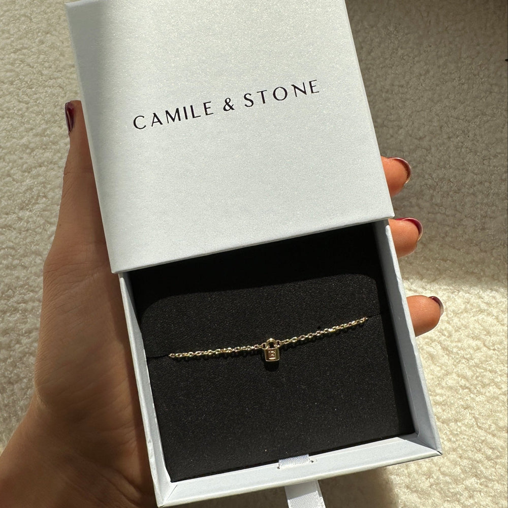 Mini Padlock Initial Letter Bracelet