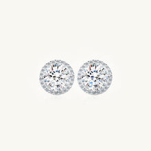 Moissanite Halo Stud Earrings 0.5 Carat