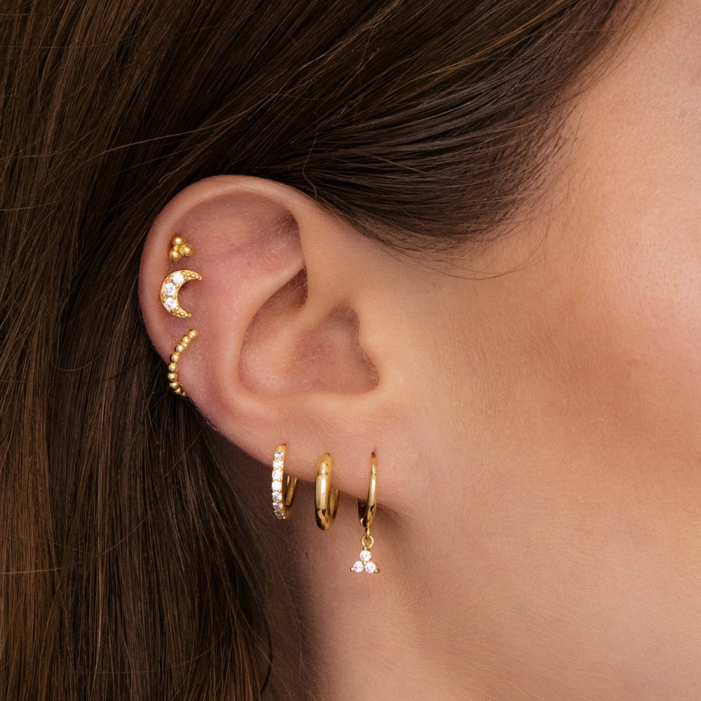 Moon Sapphire Barbell Stud Cartilage Earrings