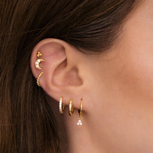 Moon Sapphire Barbell Stud Cartilage Earrings