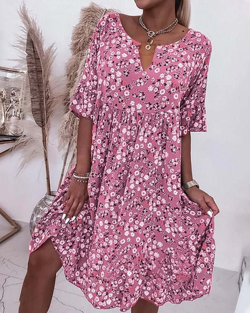 Selina Summer Dress Woman – Elegant Floral Dress with Airy Cut & Romantic Design