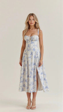Isabella Long Dress Woman – Bustier Dress with Lace-up Back, Heart Neckline & Slit Skirt with Pockets