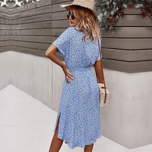 Luretta Robe Femme – Flowing Floral Dress with Waist Belt & Flattering Cut for Summer