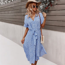 Luretta Robe Femme – Flowing Floral Dress with Waist Belt & Flattering Cut for Summer