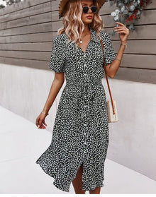 Luretta Robe Femme – Flowing Floral Dress with Waist Belt & Flattering Cut for Summer