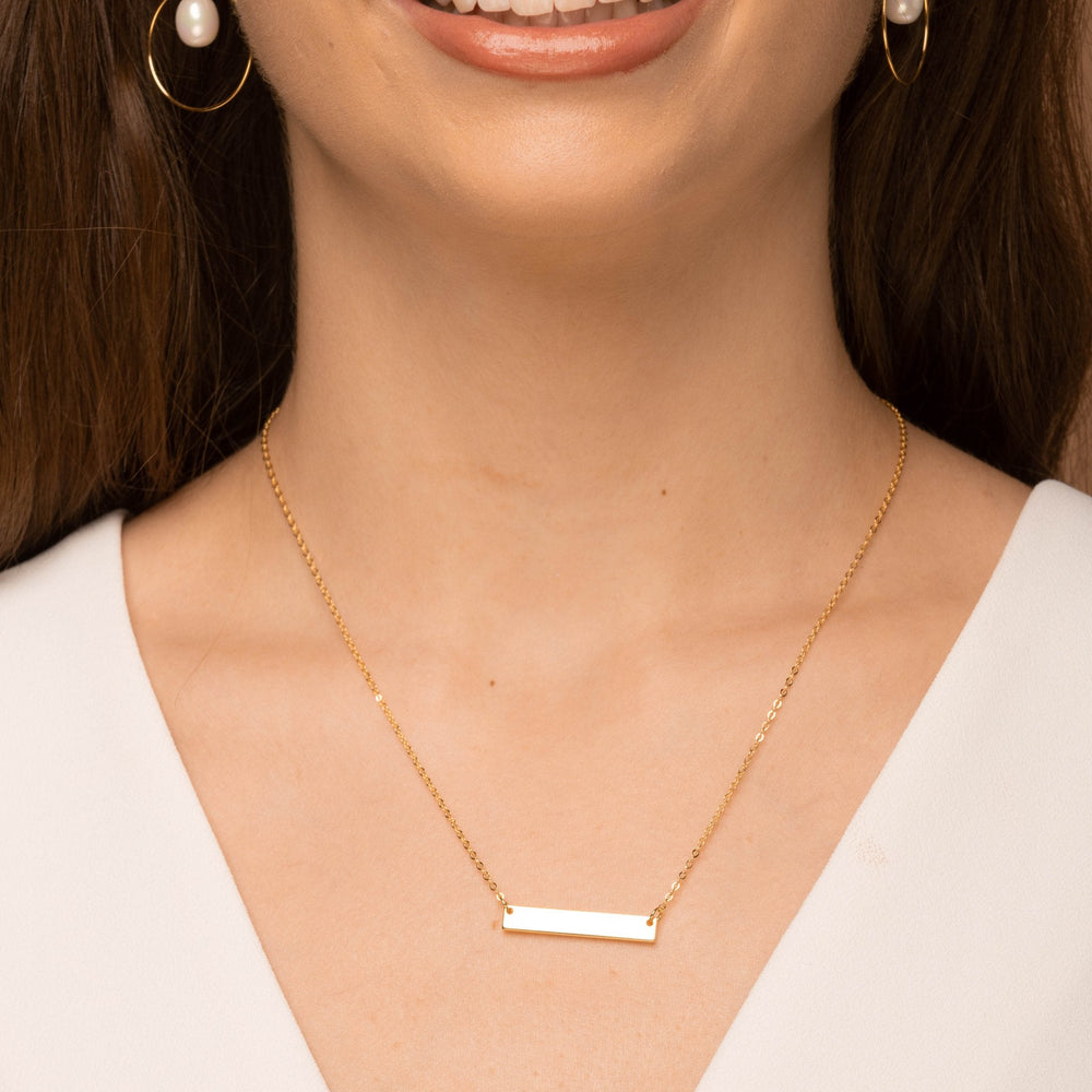 MUM Engraved Bar Necklace