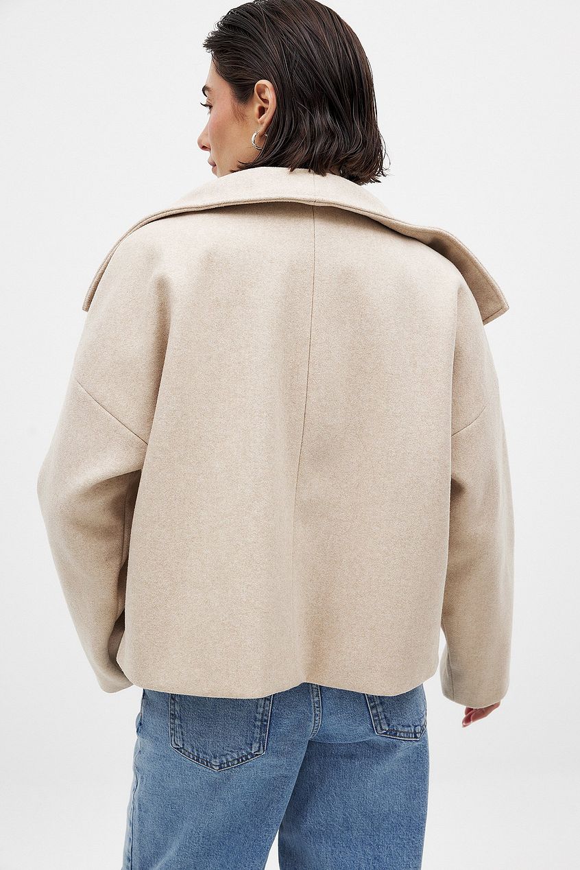 Zhane Women's Coat in Wool Blend – Warm Oversized Double-Breasted Jacket with Elegant Structured Cut