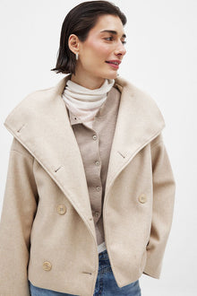 Zhane Women's Coat in Wool Blend – Warm Oversized Double-Breasted Jacket with Elegant Structured Cut