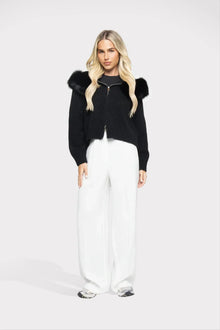 Janelle Women's Jacket – Elegant Wool Jacket with Fur-Lined Hood