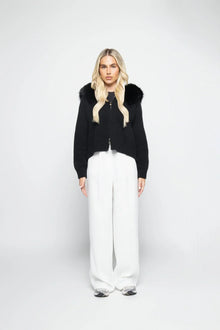 Janelle Women's Jacket – Elegant Wool Jacket with Fur-Lined Hood