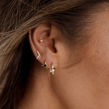 North Star Black Huggie Earrings